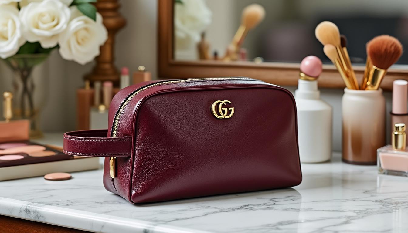 explore the luxurious gucci cosmetic bag, designed to keep your beauty essentials stylishly organized. perfect for elegance on the go.