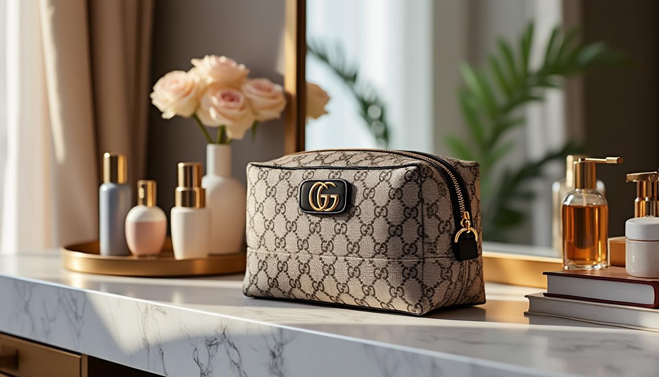 explore the chic elegance of the gucci cosmetic bag, perfect for organizing and carrying your beauty essentials in style.